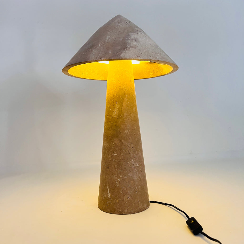 Travertine Cone Beam Table Lamp