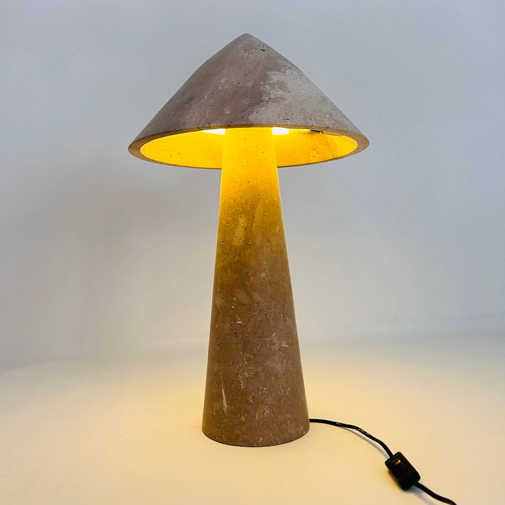 Travertine Cone Beam Table Lamp