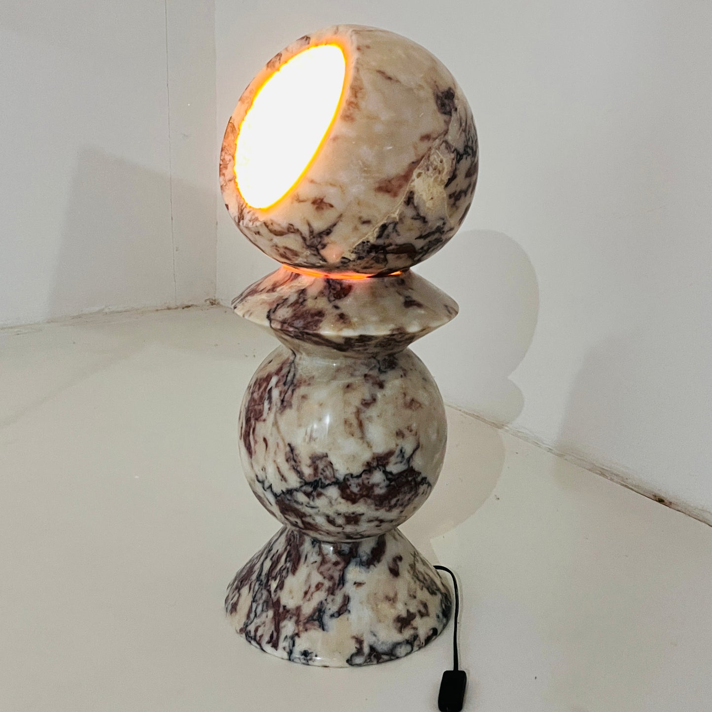 Totem Table Lamp / Floor Lamp - Red & White