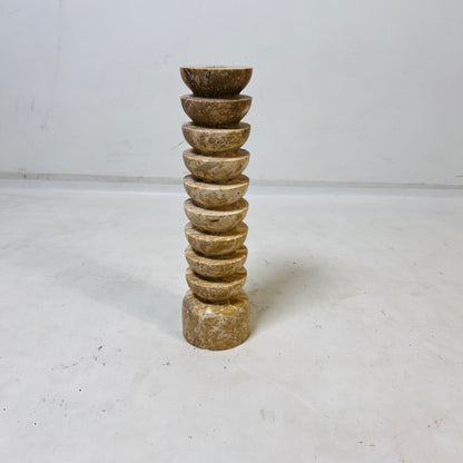 Segmented Candle Stand - Travertine