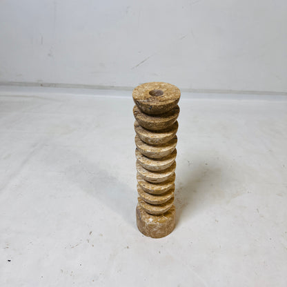 Segmented Candle Stand - Travertine