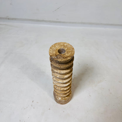 Segmented Candle Stand - Travertine