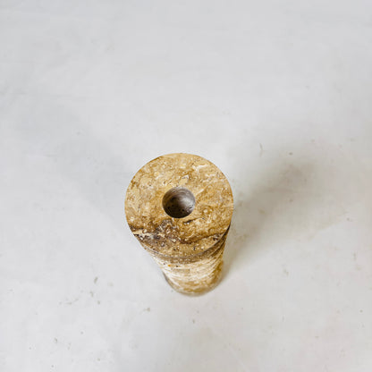 Segmented Candle Stand - Travertine