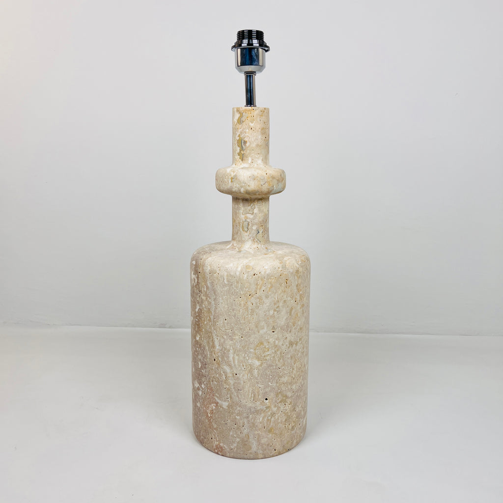 Bottle Bottom Travertine Lined Table Lamp