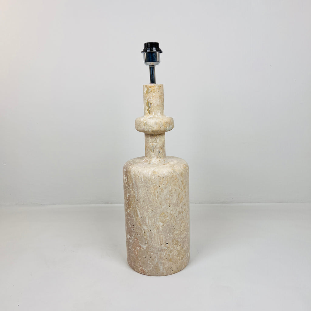 Bottle Bottom Travertine Lined Table Lamp