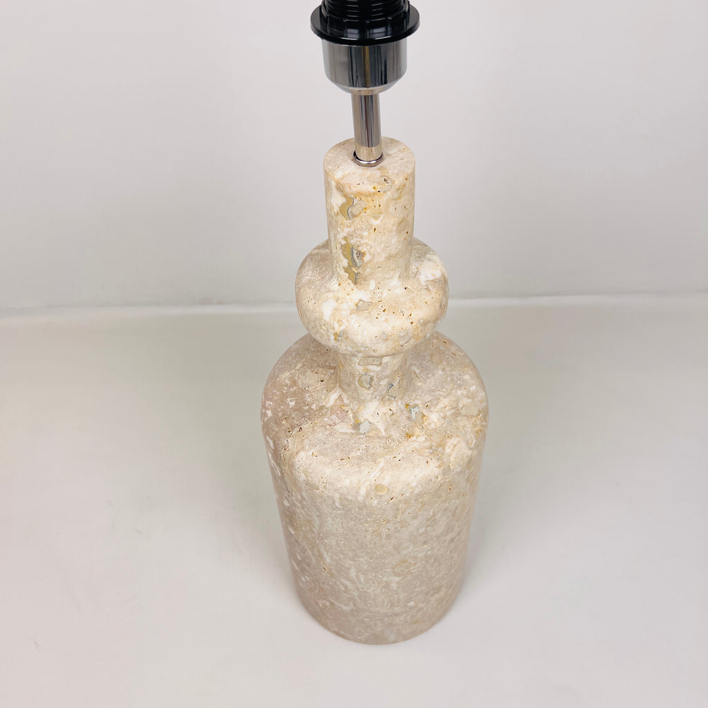 Bottle Bottom Travertine Lined Table Lamp