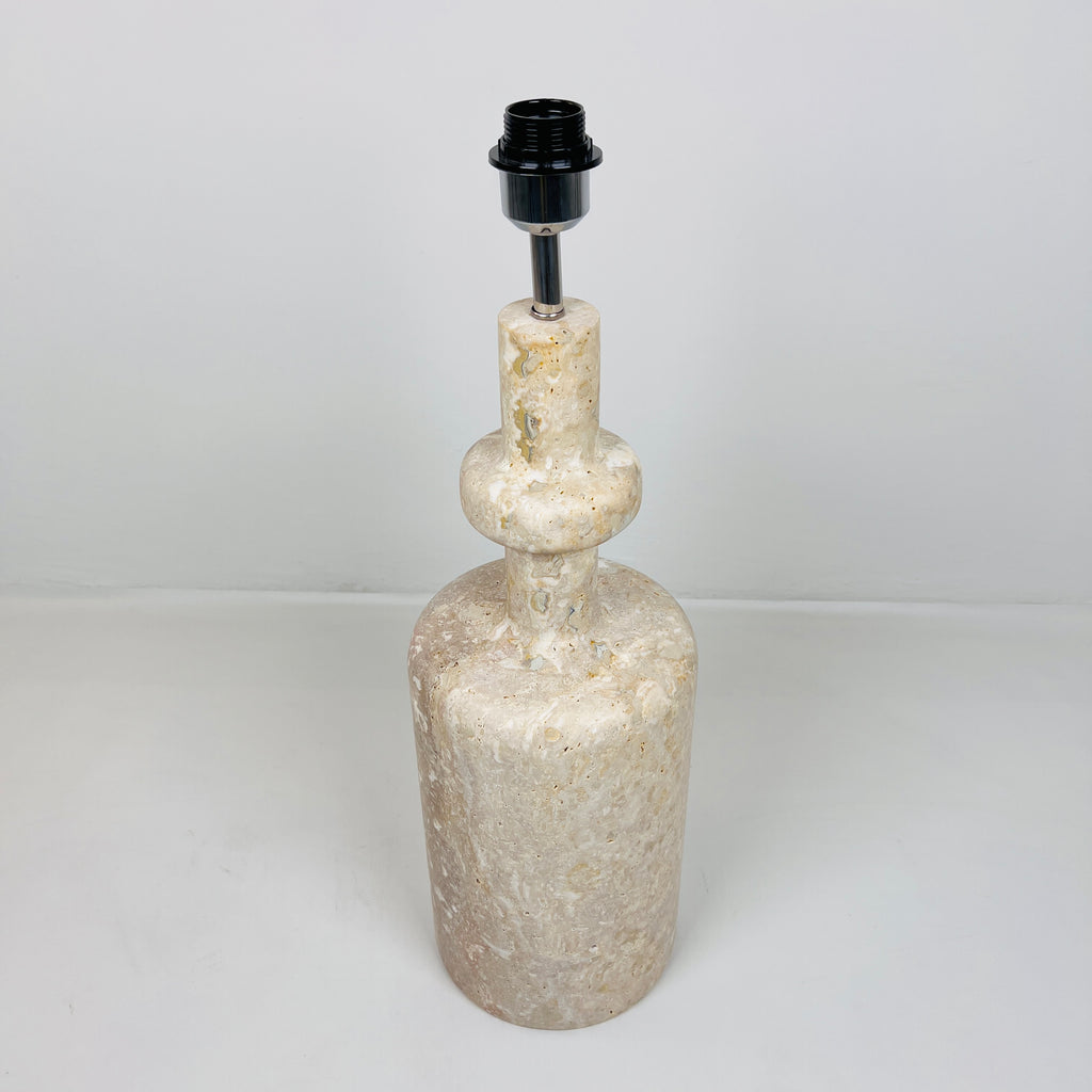 Bottle Bottom Travertine Lined Table Lamp