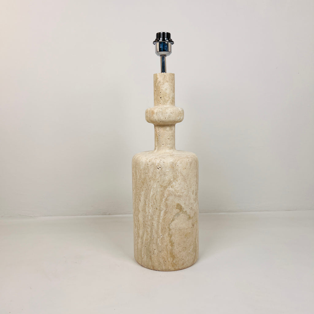 Bottle Bottom Travertine Waved Table Lamp