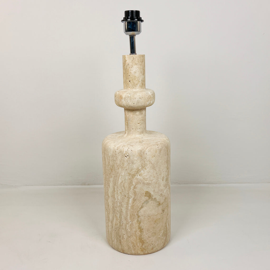 Bottle Bottom Travertine Waved Table Lamp