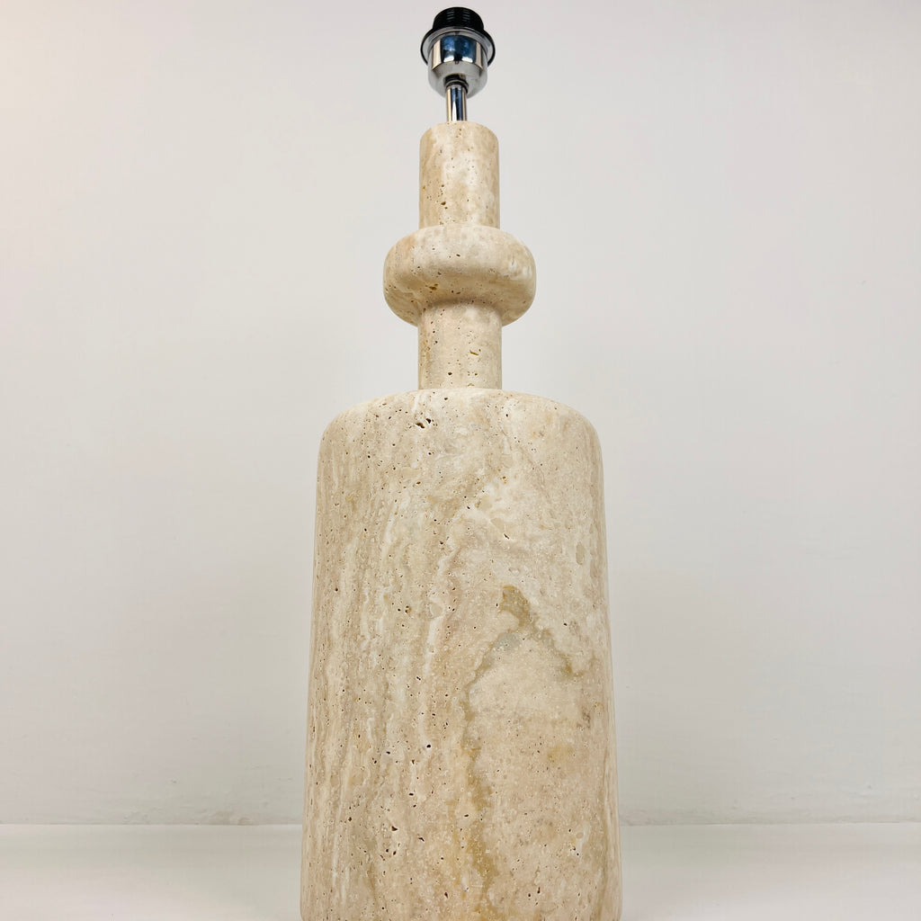 Bottle Bottom Travertine Waved Table Lamp