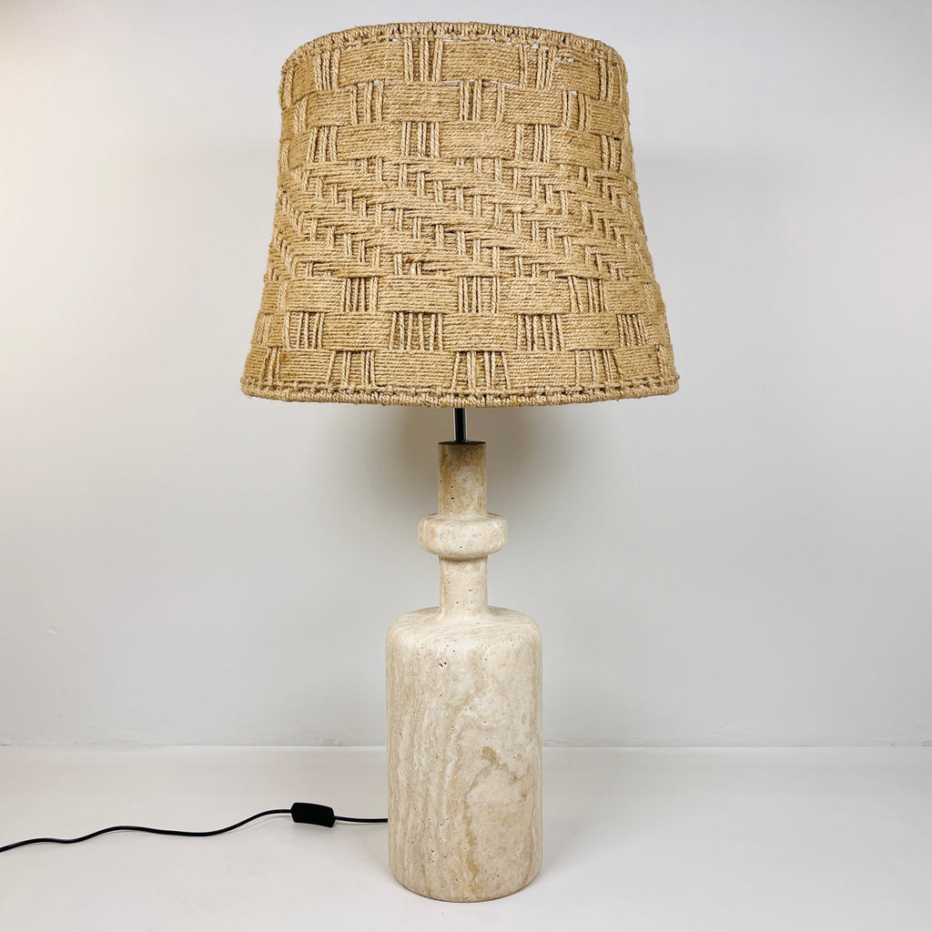 Bottle Bottom Travertine Waved Table Lamp