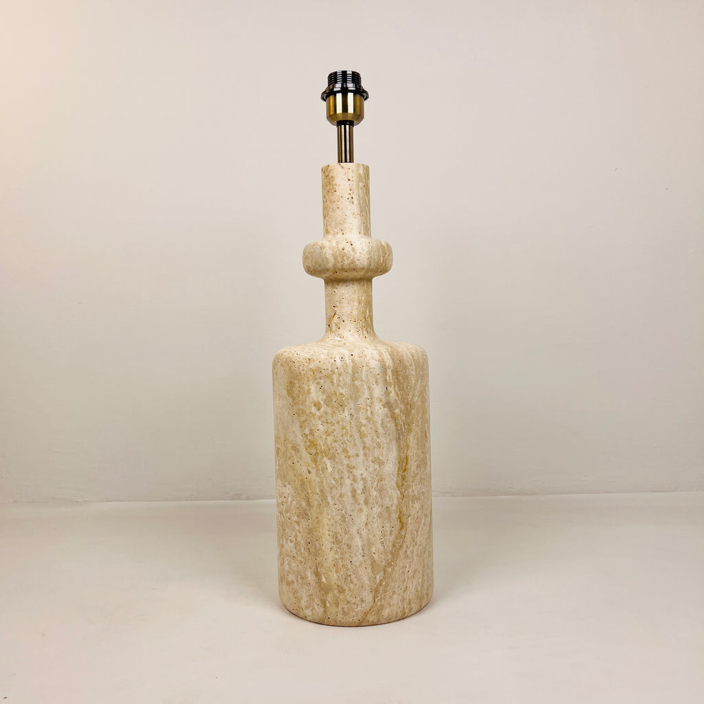 Bottle Bottom Travertine Grazed Table Lamp