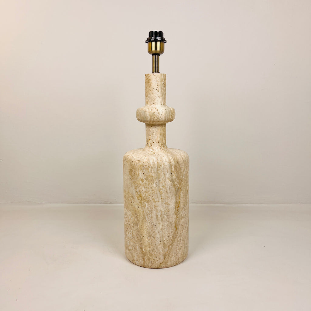 Bottle Bottom Travertine Grazed Table Lamp