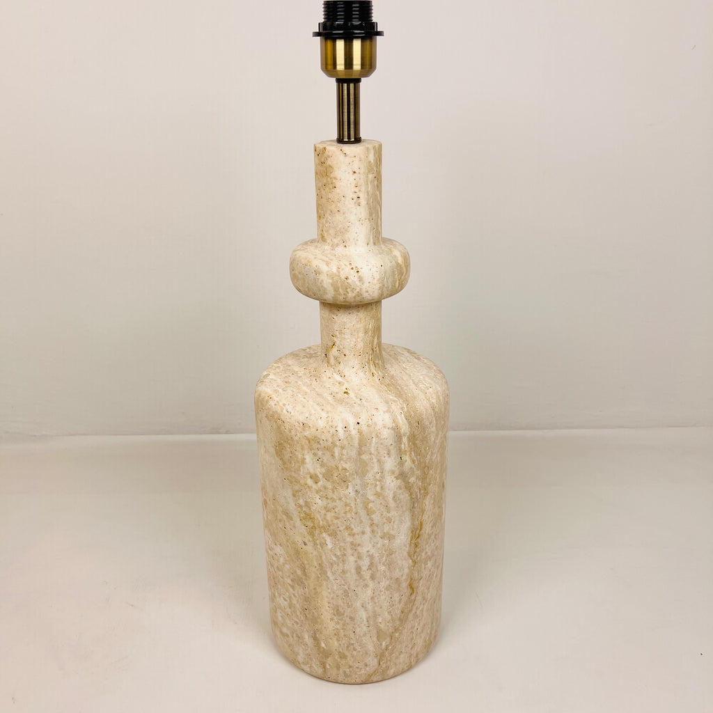 Bottle Bottom Travertine Grazed Table Lamp