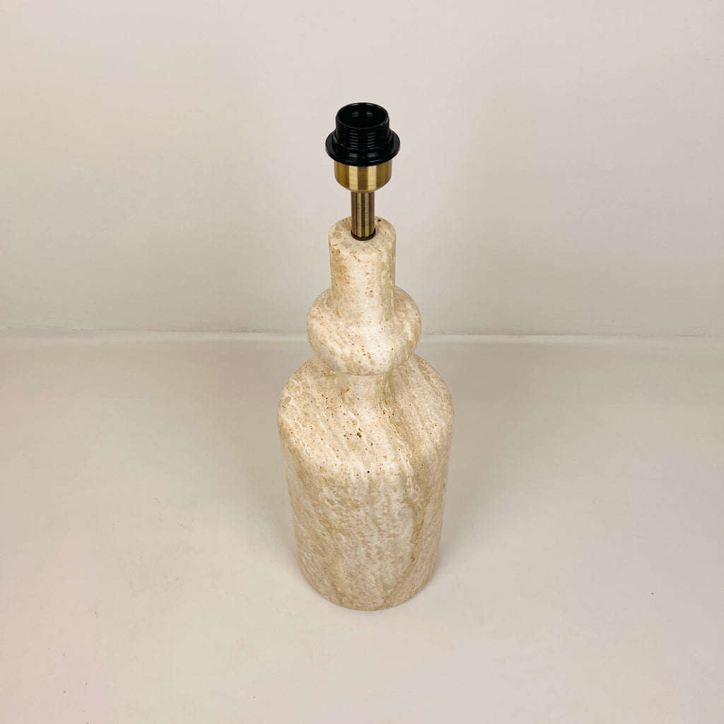 Bottle Bottom Travertine Grazed Table Lamp