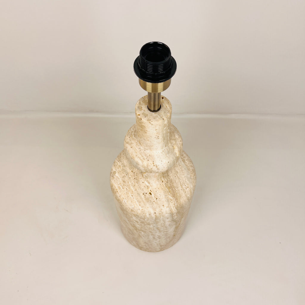 Bottle Bottom Travertine Grazed Table Lamp