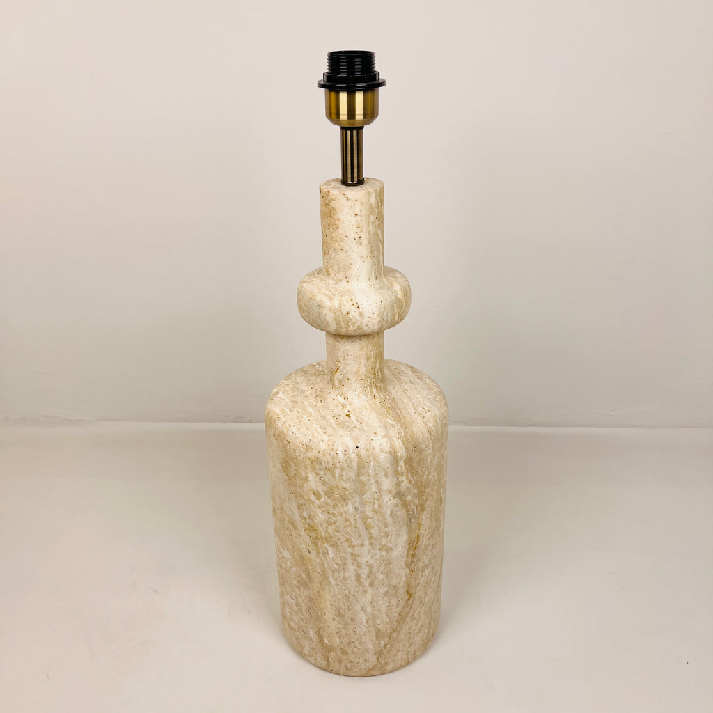 Bottle Bottom Travertine Grazed Table Lamp