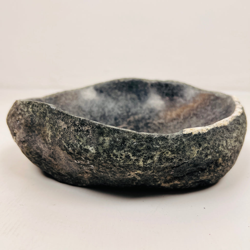 White Rimmed Black Bowl