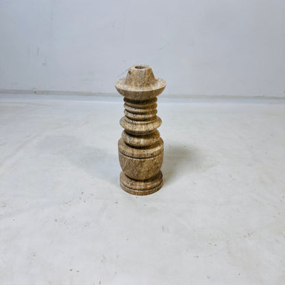 Cairn Candle Stand - Travertine