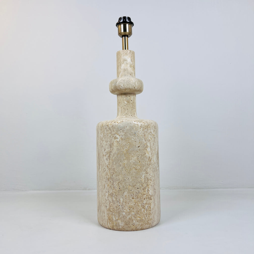 Bottle Bottom Travertine Table Lamp