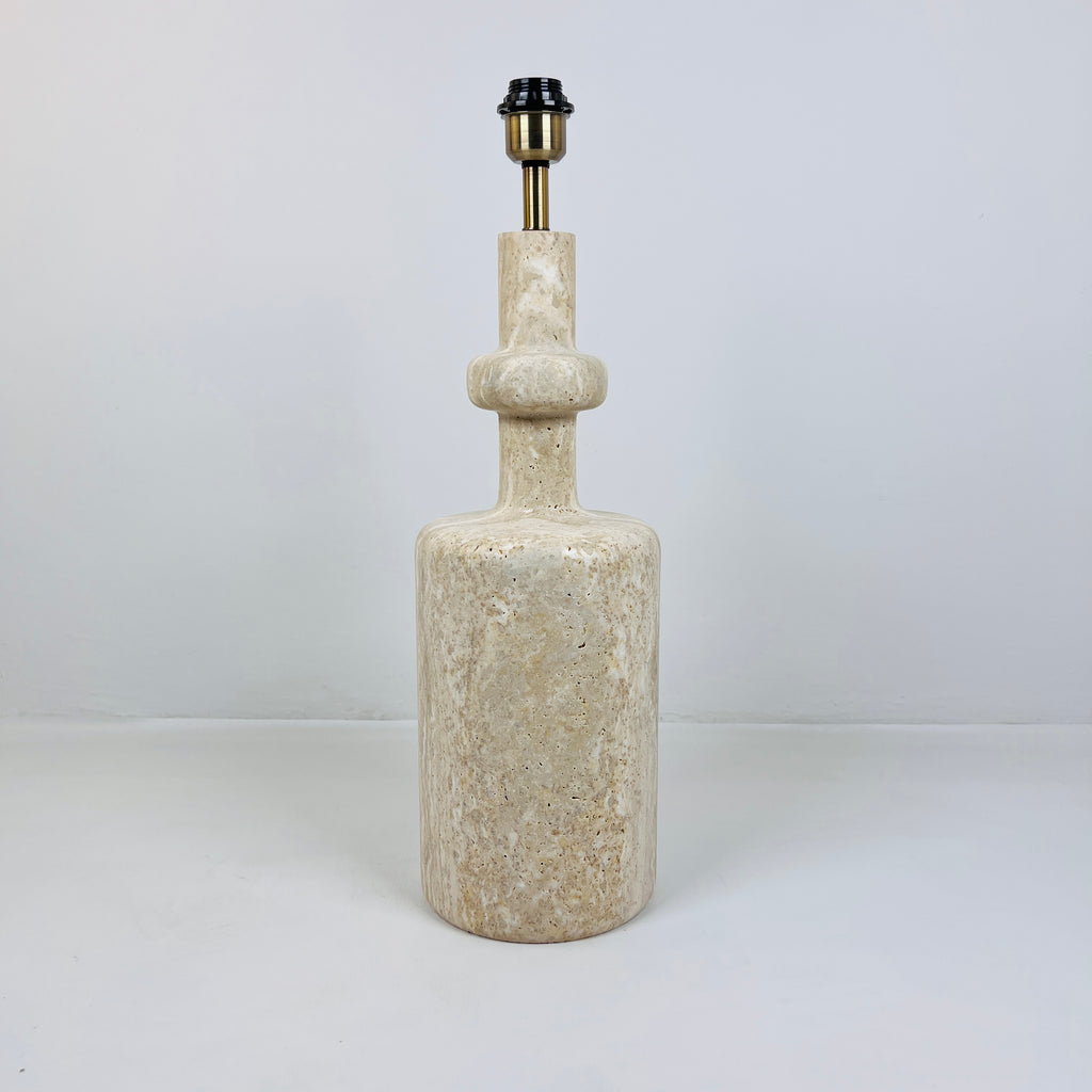 Bottle Bottom Travertine Table Lamp