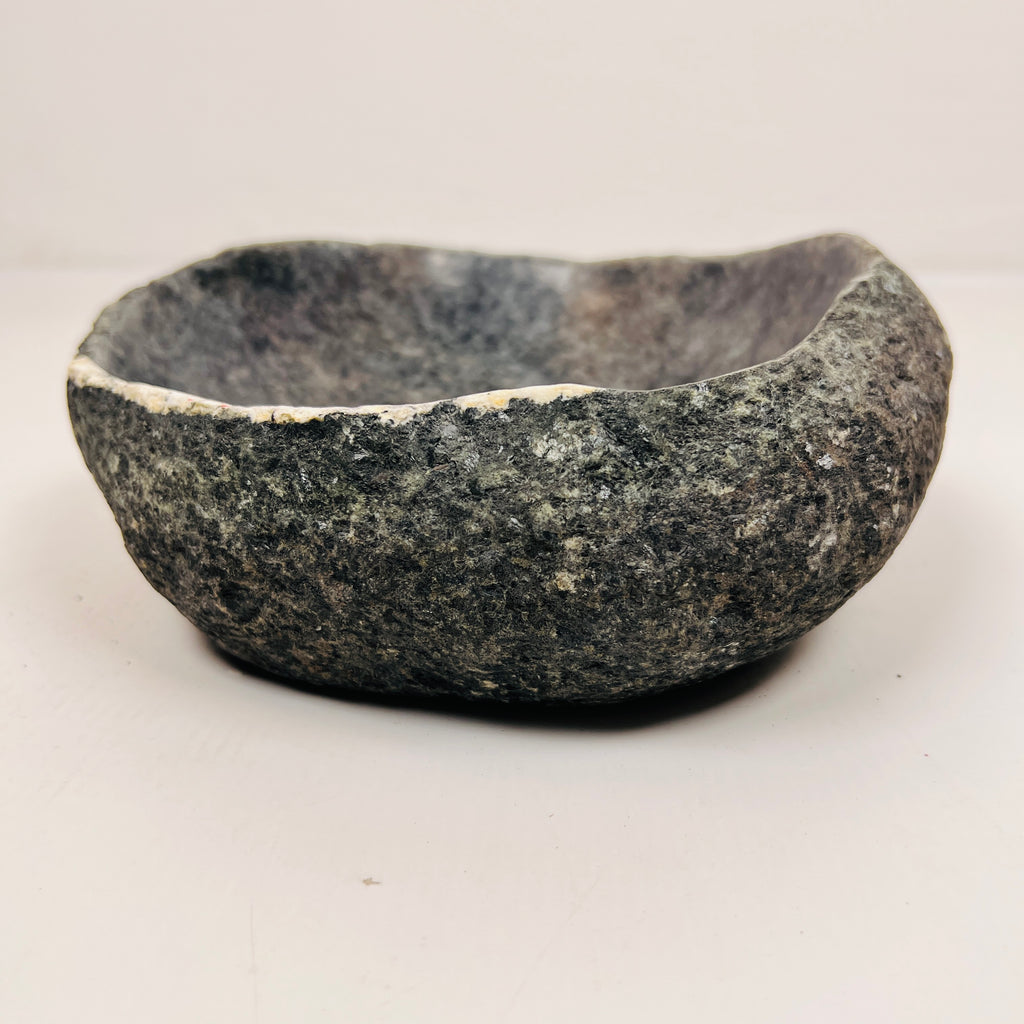 White Rimmed Black Bowl