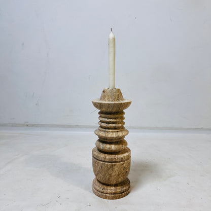 Cairn Candle Stand - Travertine