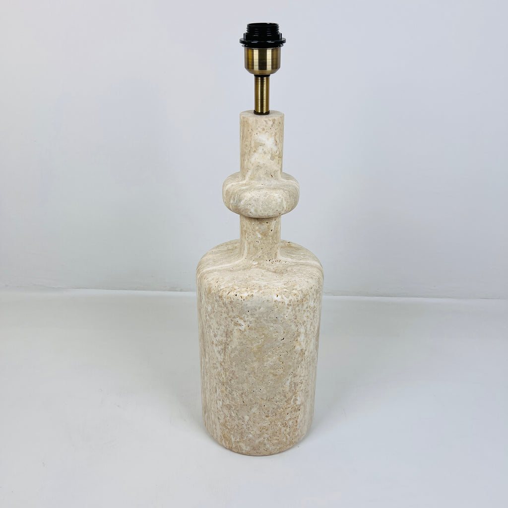 Bottle Bottom Travertine Table Lamp