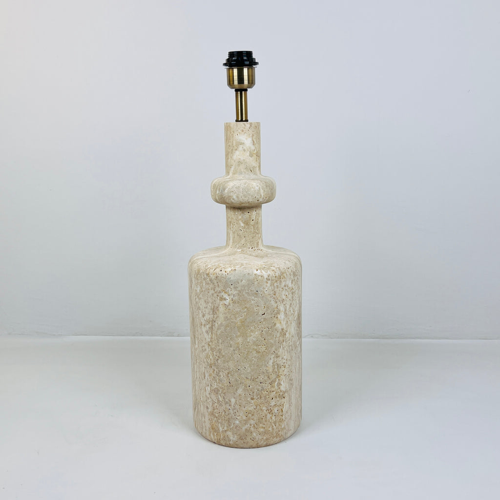 Bottle Bottom Travertine Table Lamp