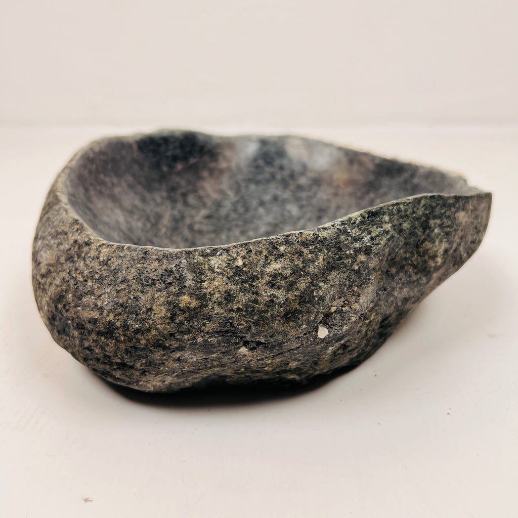 White Rimmed Black Bowl