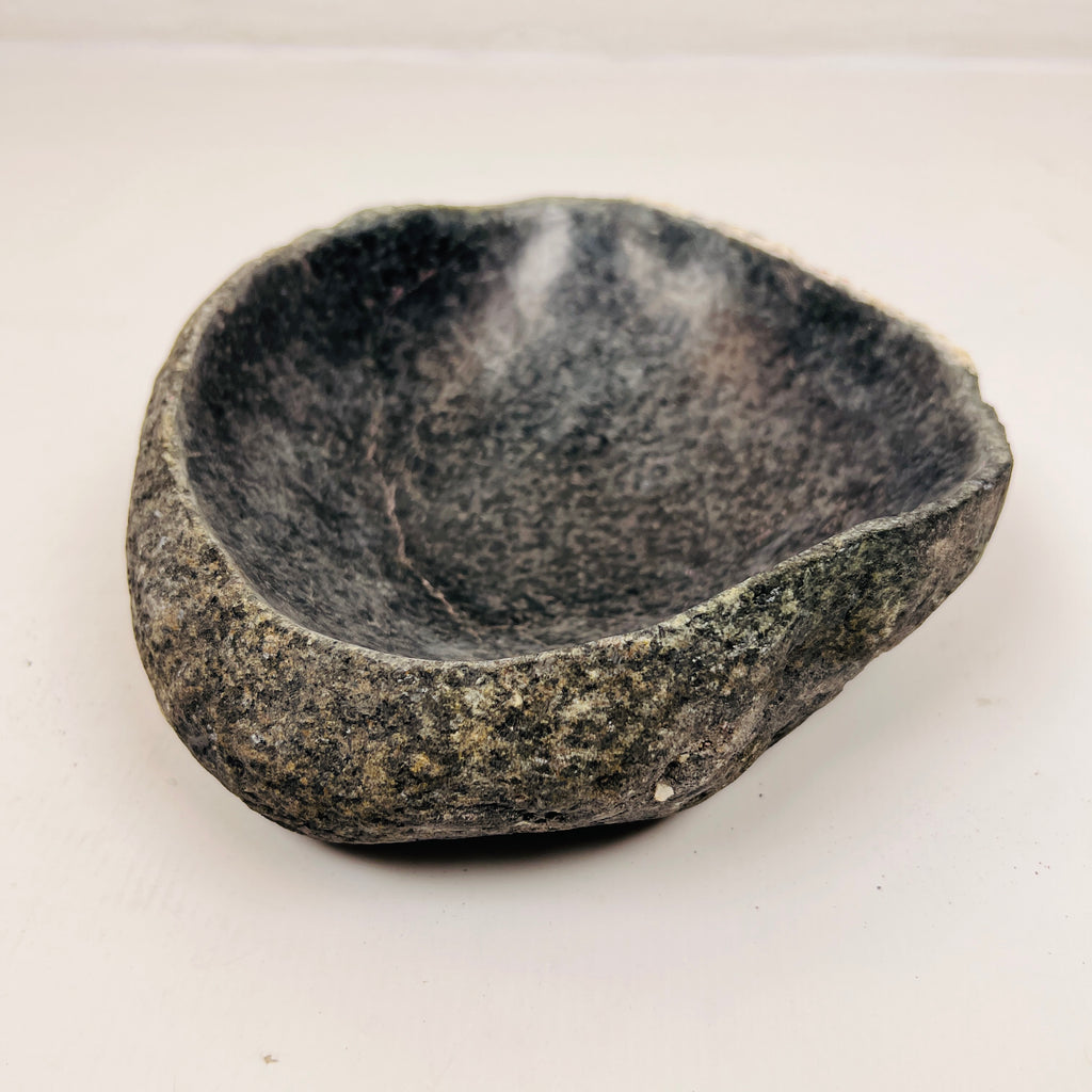 White Rimmed Black Bowl