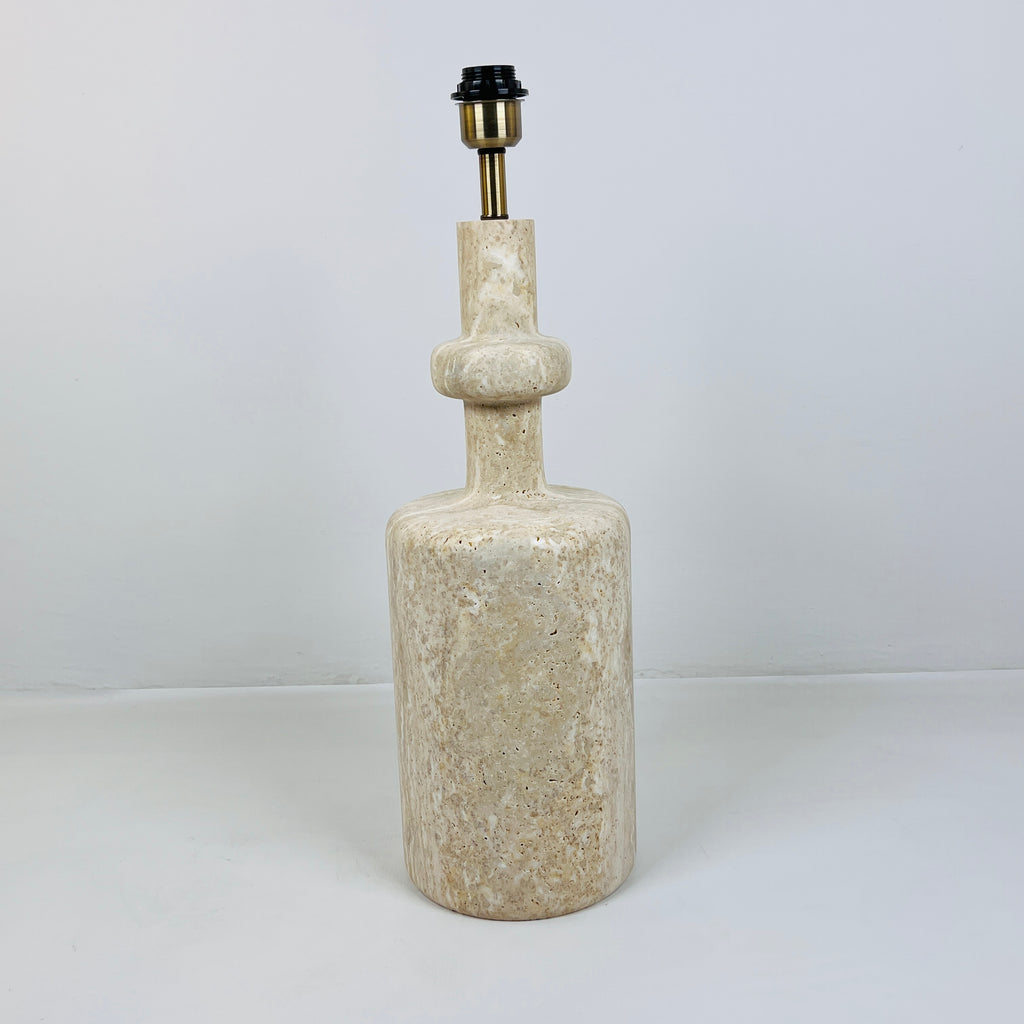 Bottle Bottom Travertine Table Lamp