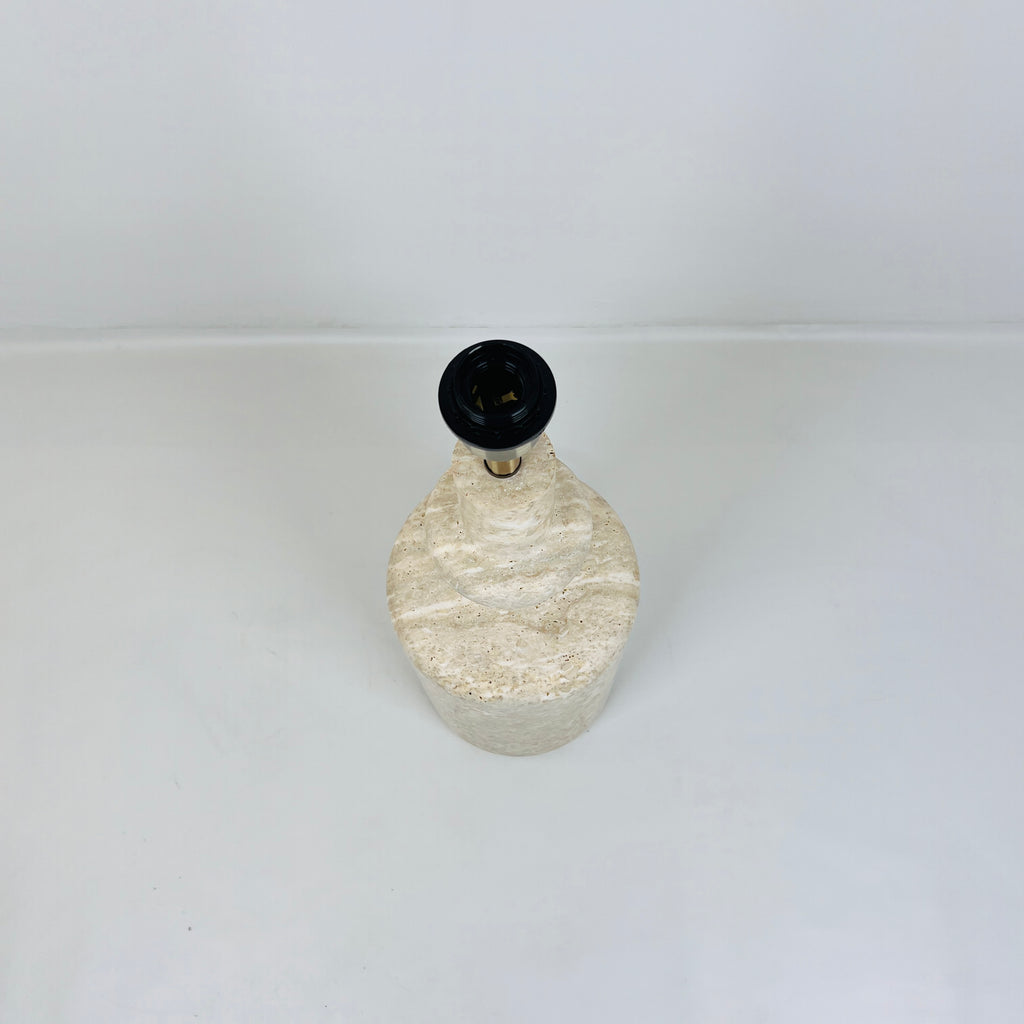 Bottle Bottom Travertine Table Lamp