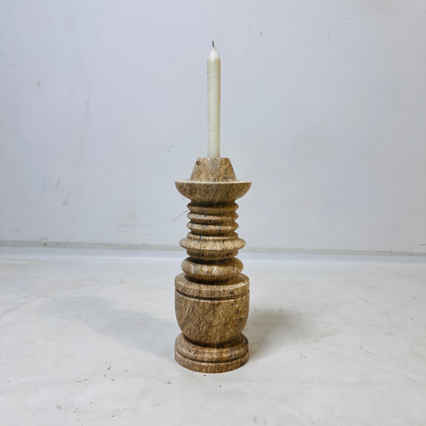 Cairn Candle Stand - Travertine