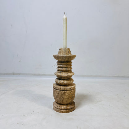 Cairn Candle Stand - Travertine