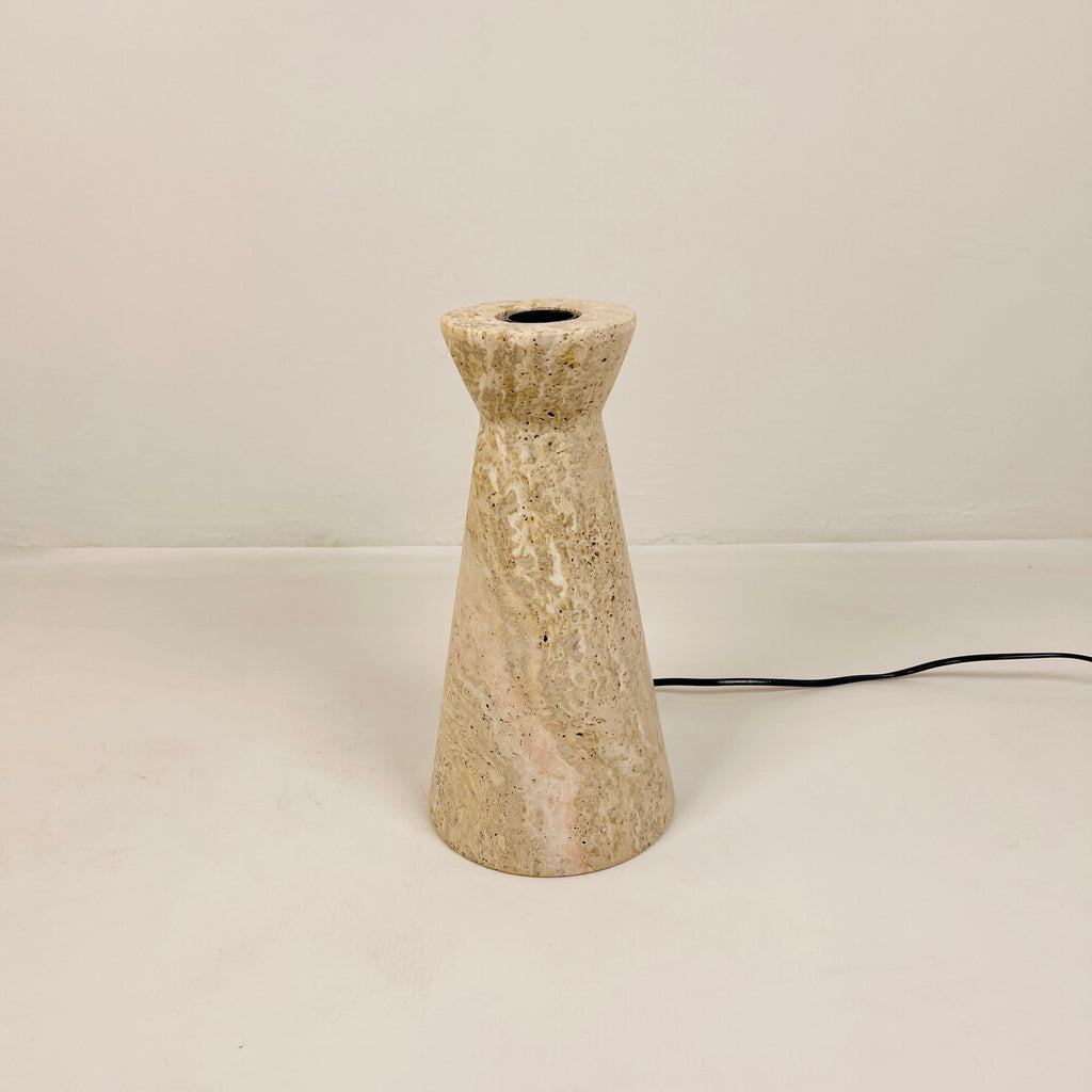 Upside Down Funnel Travertine Grazed Table Lamp