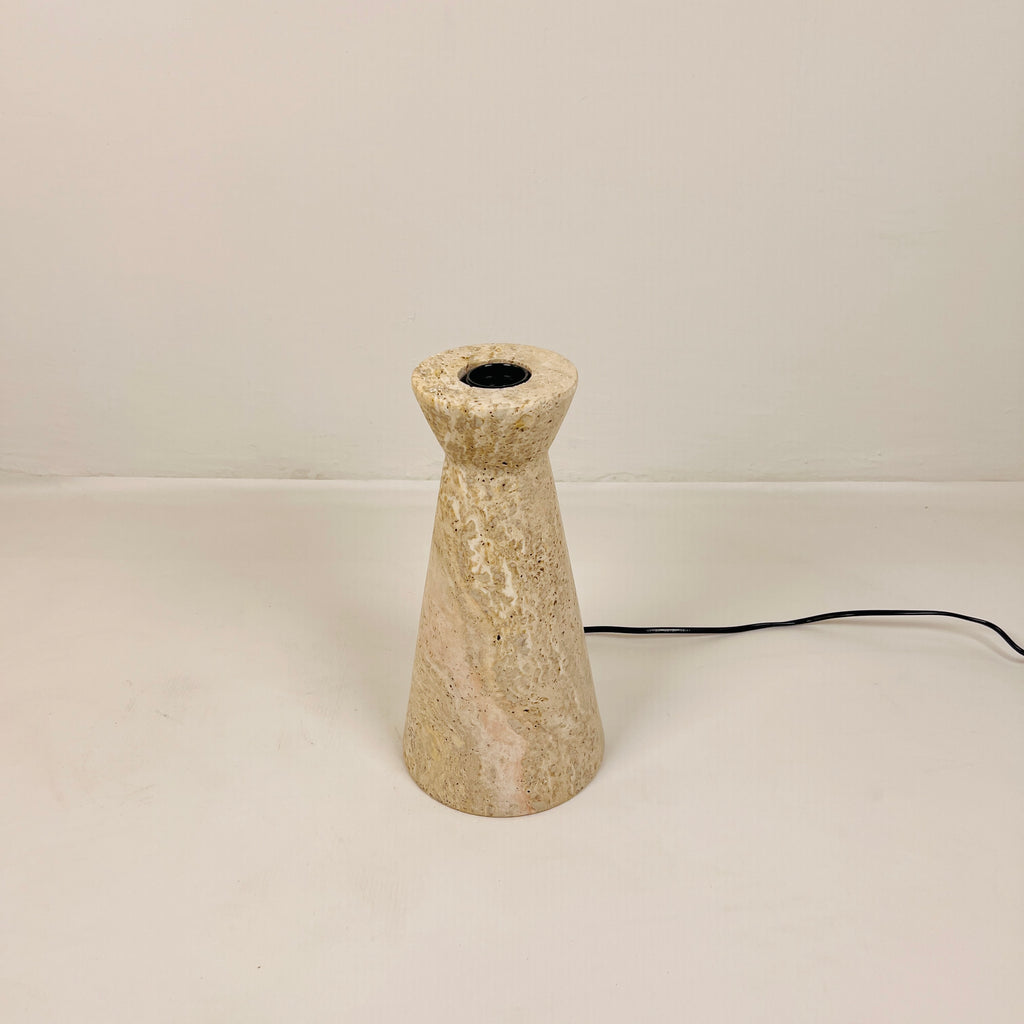 Upside Down Funnel Travertine Grazed Table Lamp