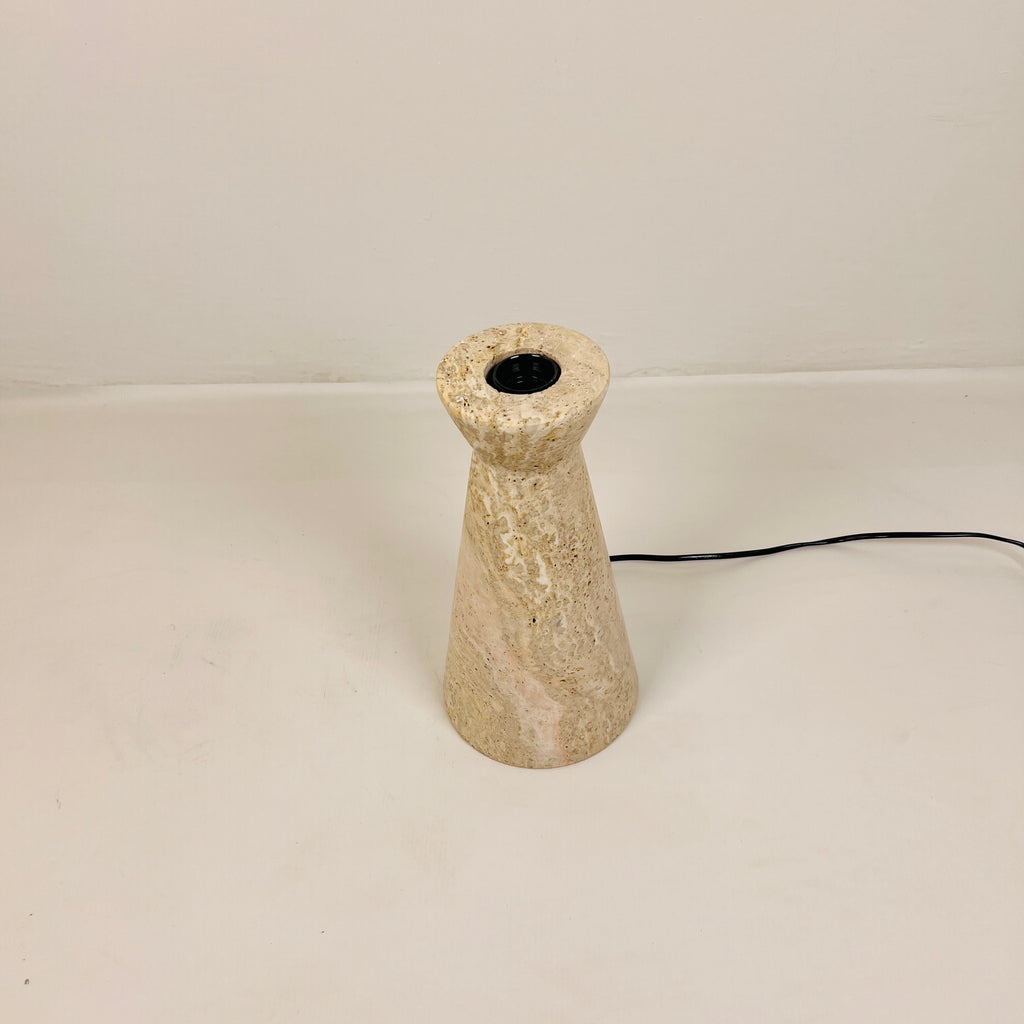 Upside Down Funnel Travertine Grazed Table Lamp