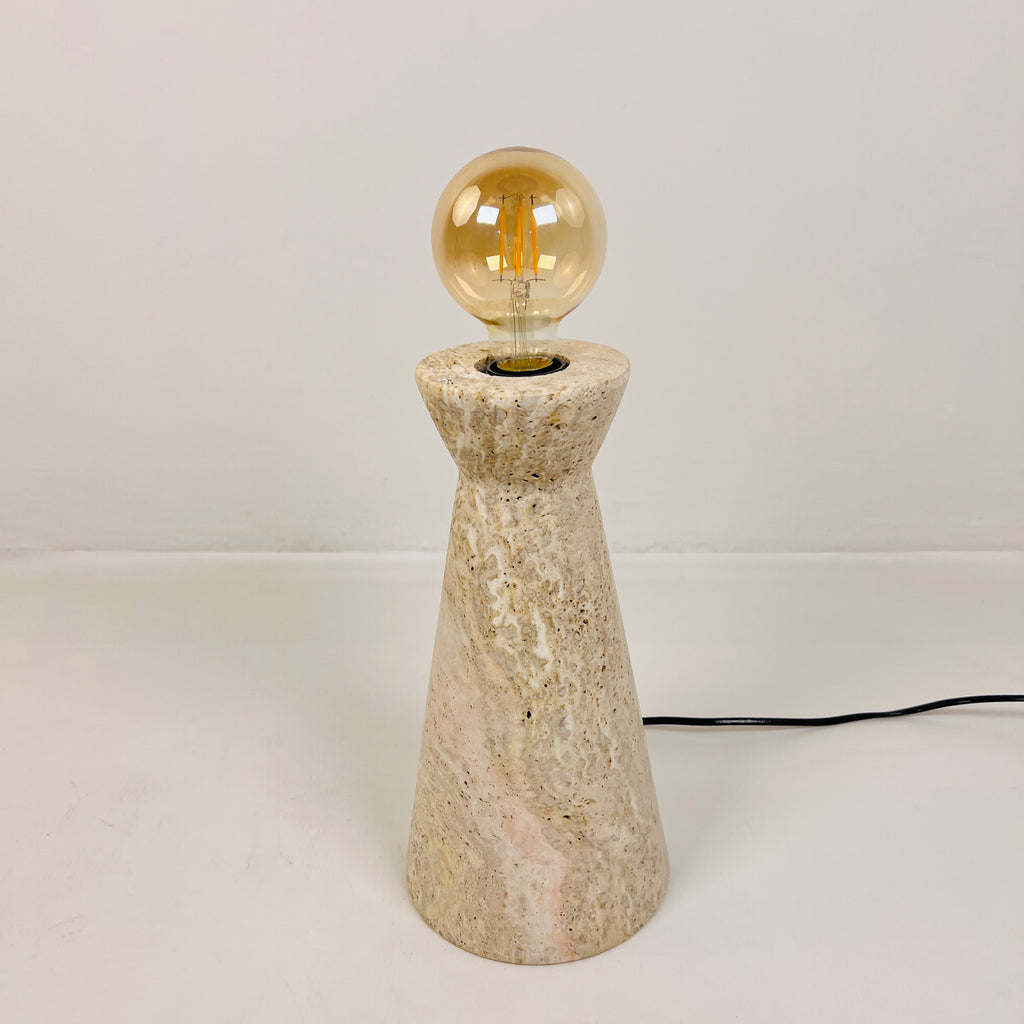 Upside Down Funnel Travertine Grazed Table Lamp