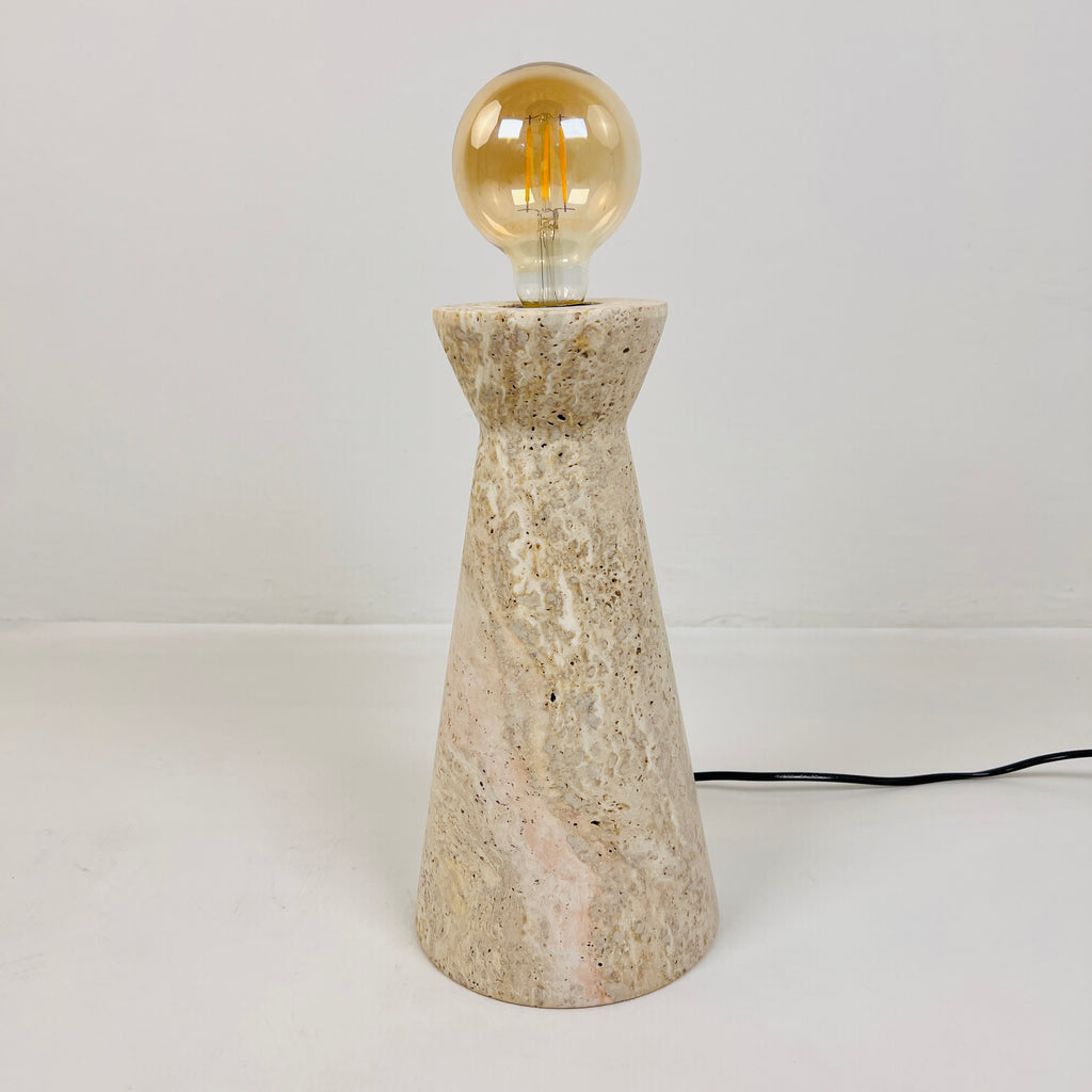 Upside Down Funnel Travertine Grazed Table Lamp