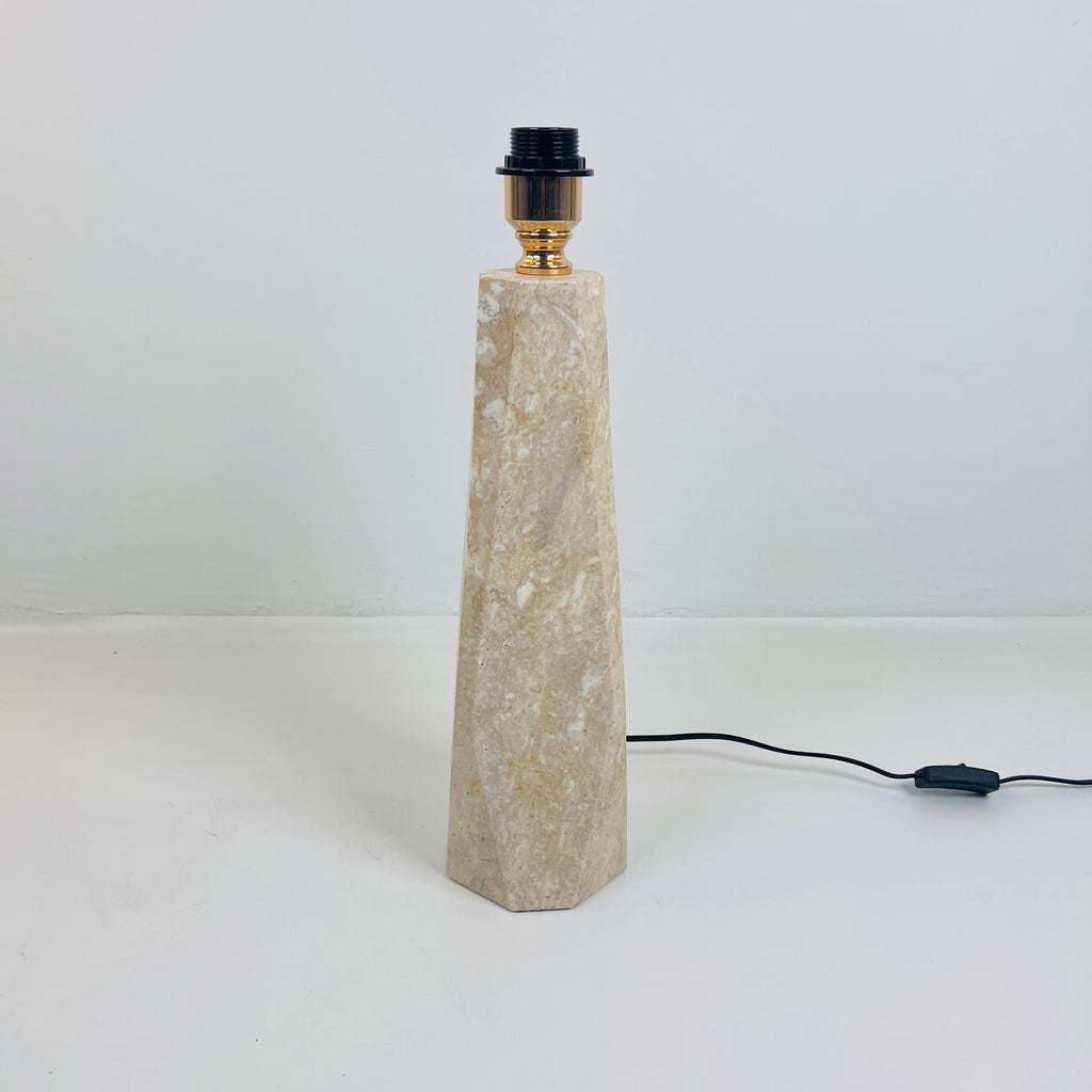 Irregular Bottle Travertine Grazed Table Lamp