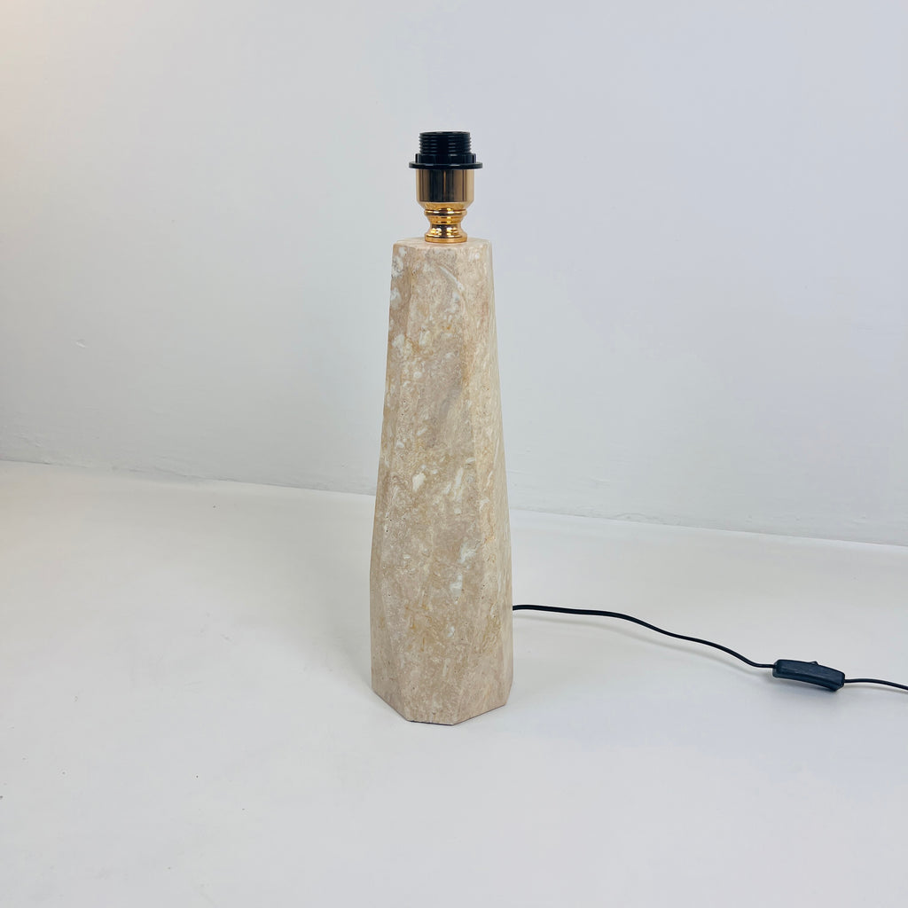 Irregular Bottle Travertine Grazed Table Lamp