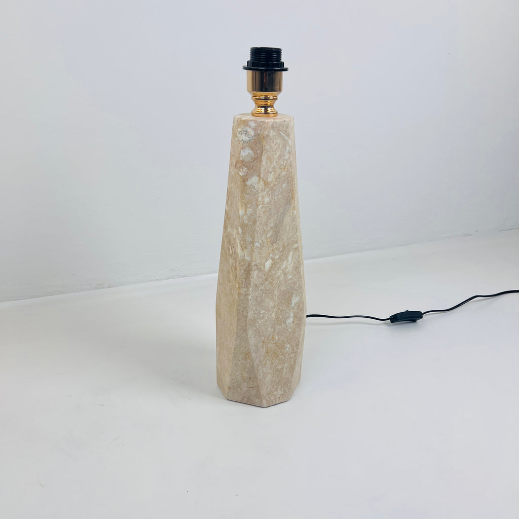 Irregular Bottle Travertine Grazed Table Lamp