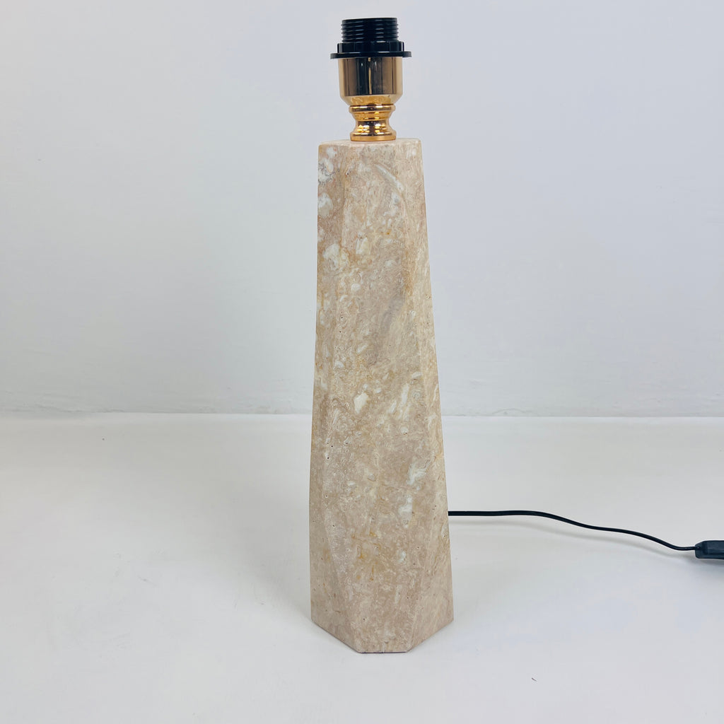 Irregular Bottle Travertine Grazed Table Lamp