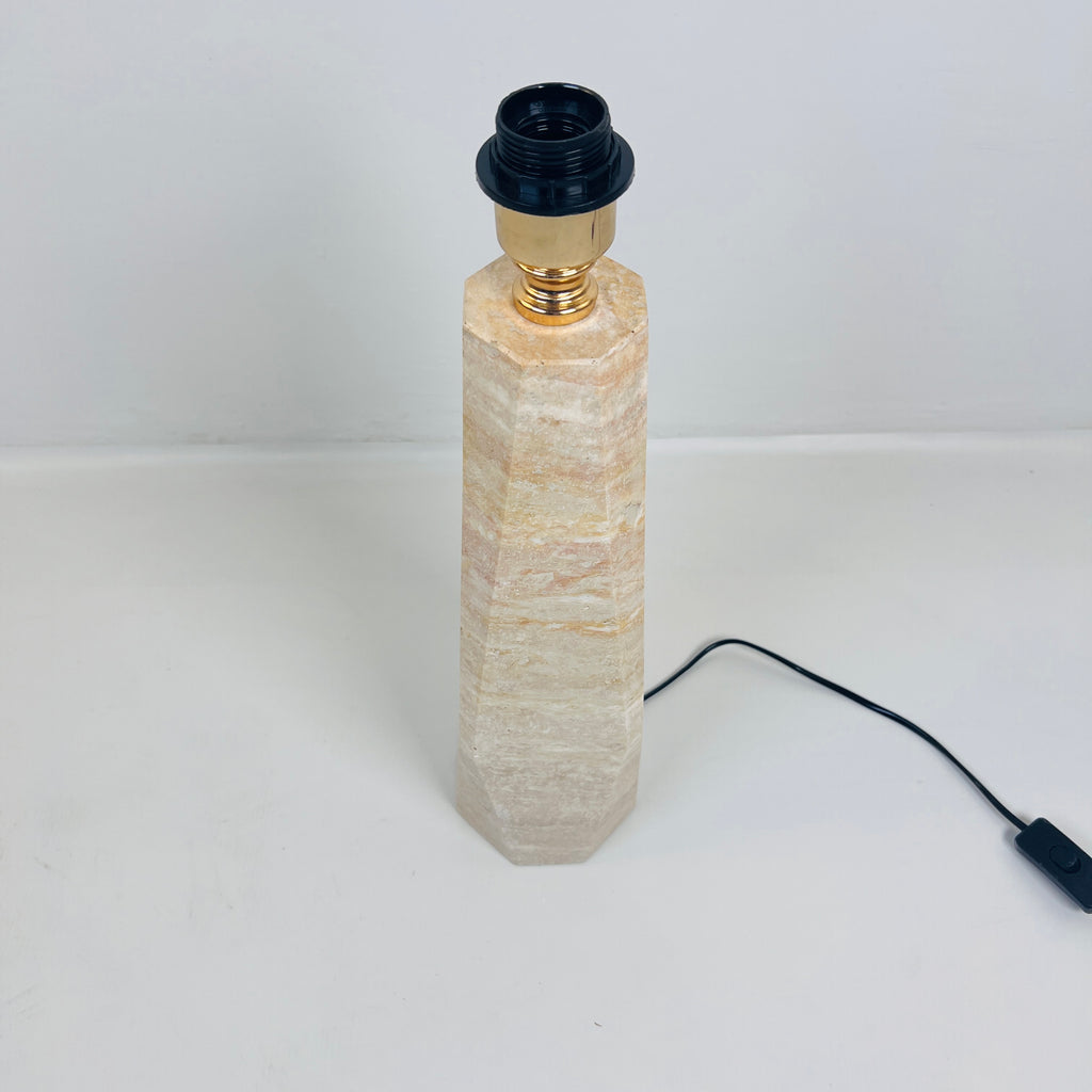 Irregular Bottle Travertine Grazed Table Lamp