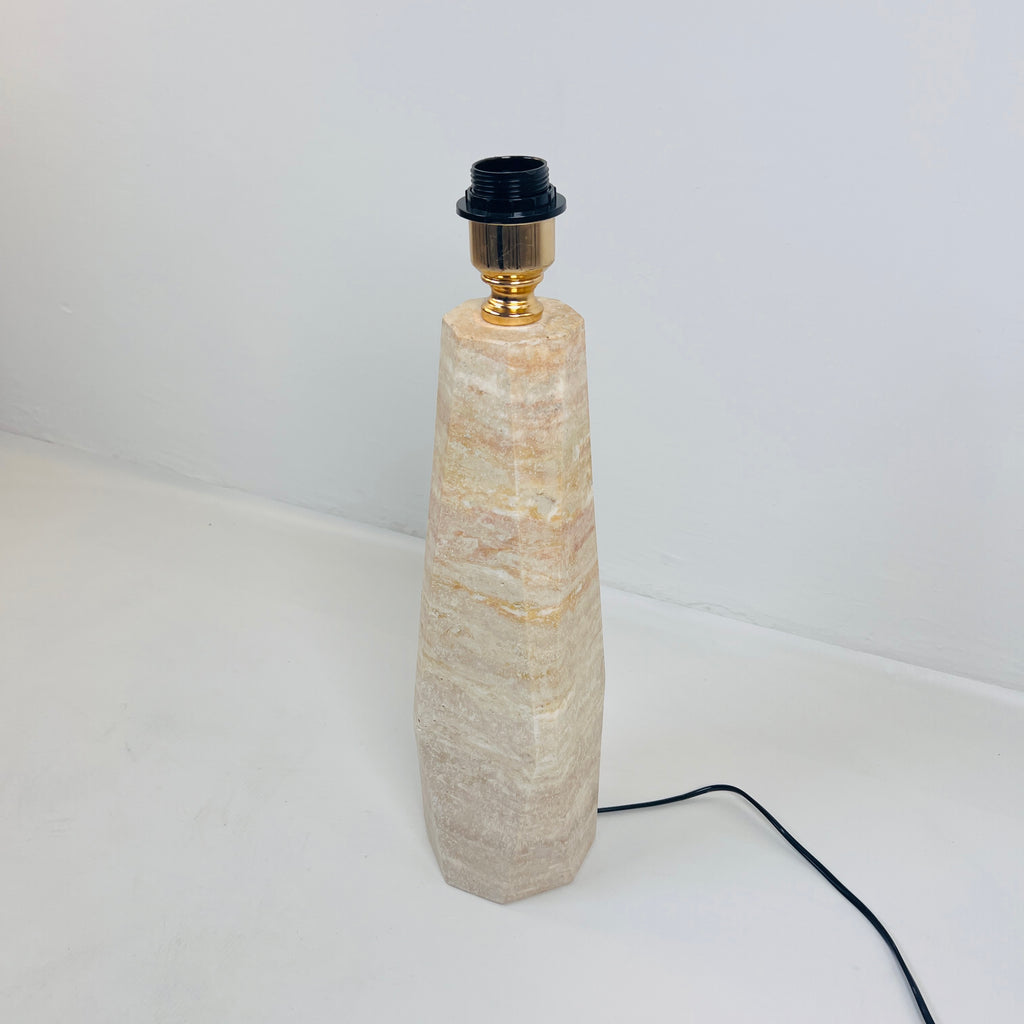 Irregular Bottle Travertine Grazed Table Lamp