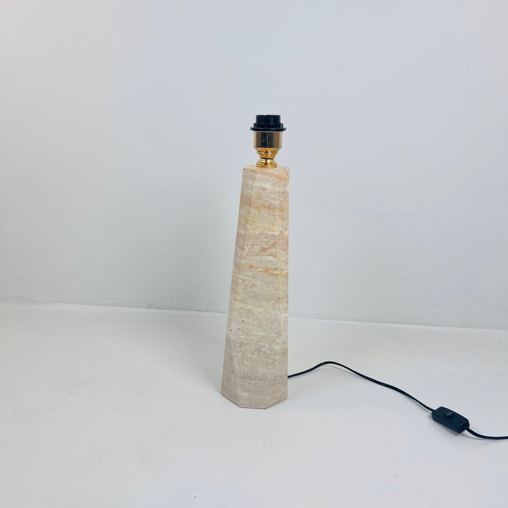 Irregular Bottle Travertine Grazed Table Lamp