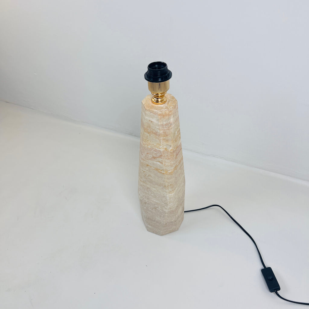 Irregular Bottle Travertine Grazed Table Lamp