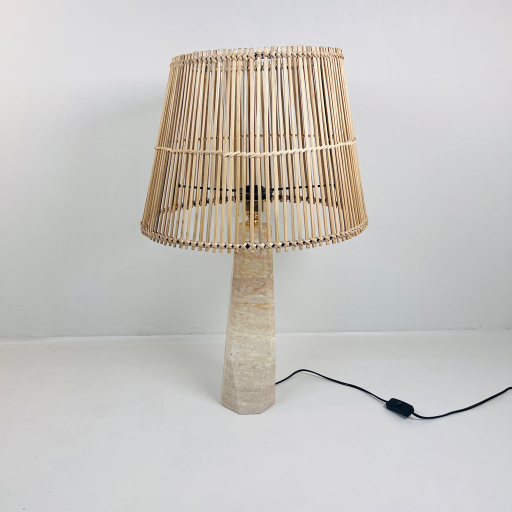 Irregular Bottle Travertine Grazed Table Lamp