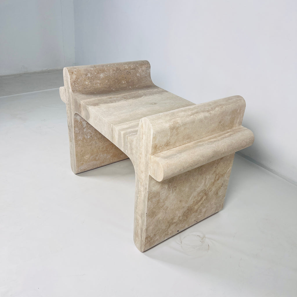 Sable Sculpt Travertine Bench